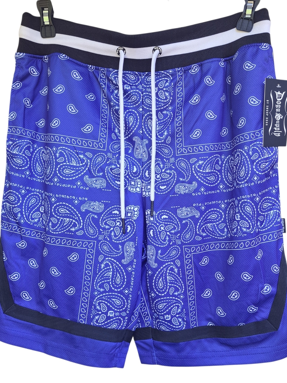 Dogg Supply Snoop Dogg Blue Paisley Shorts Mens Medium Athletic Streetwear NEW